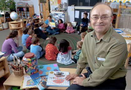 John Nimmo in classroom